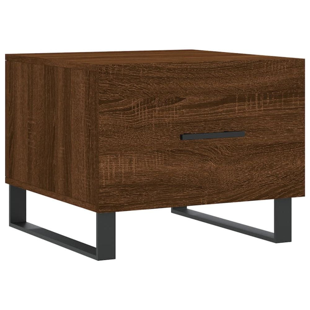 Vidaxl Konferenčný stolík hnedý dub 50x50x40 cm spracované drevo